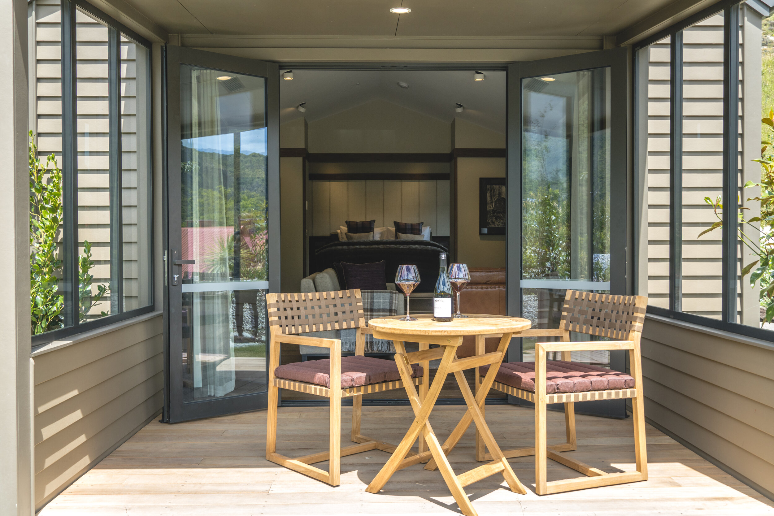 Gibbston Valley Lodge and Spa - Villas - Patio Looking into Room.jpg