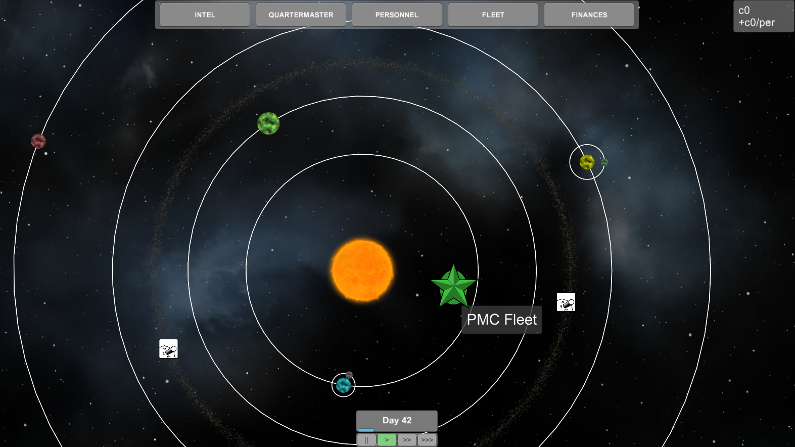  An early prototype for the strategy map in Crow's Nest. 