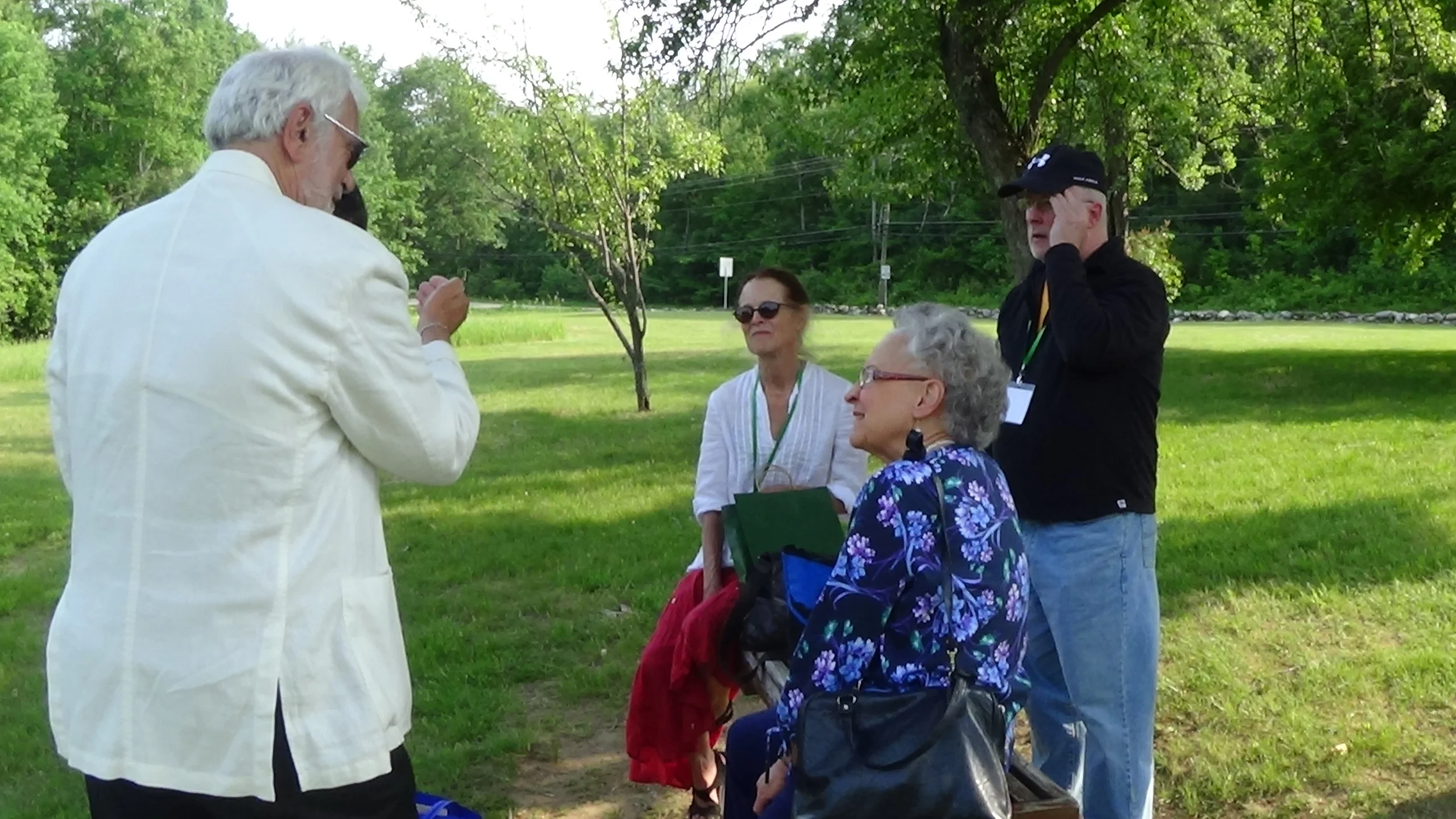 Michael Cantor engages Deborah Warren, Len Krisak and Rhina Espaillat