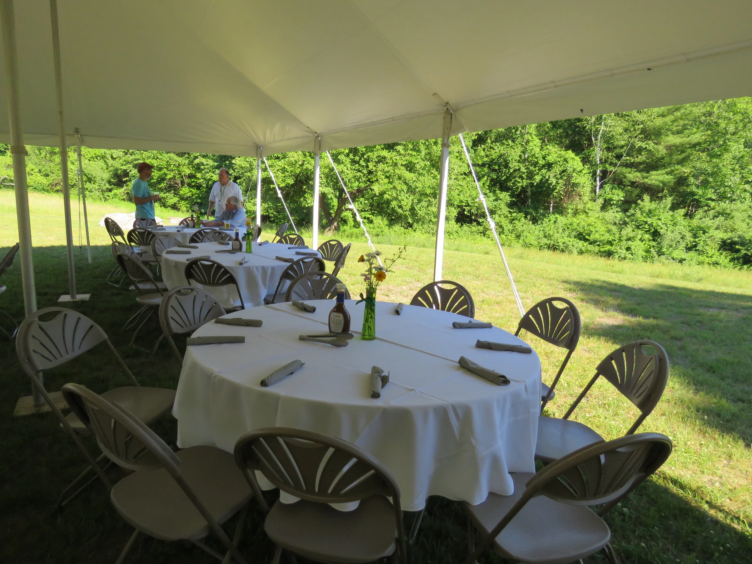 Beautiful day for a poetry garden party on the Frost grounds