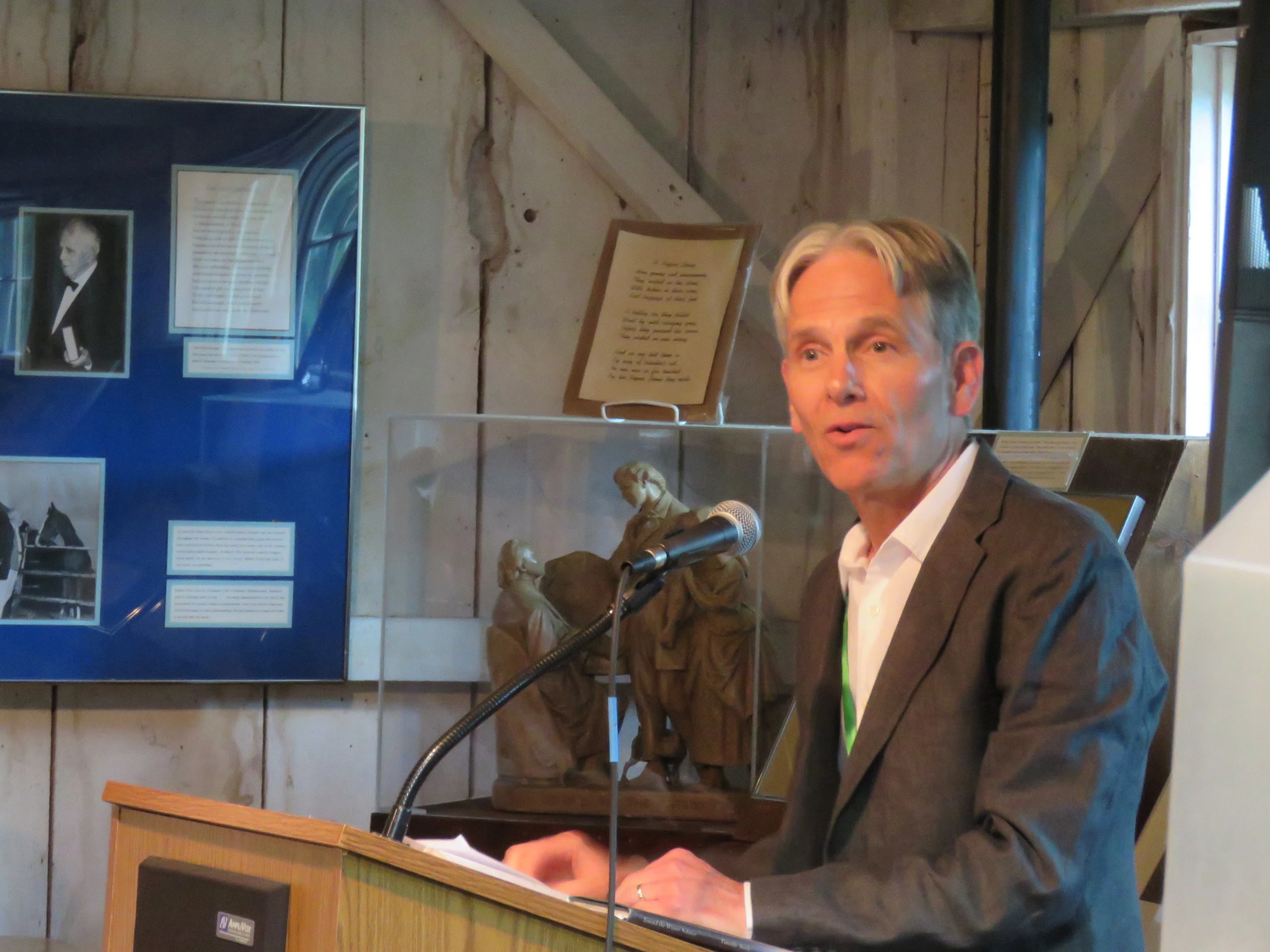 Timothy Steele addresses the crowd