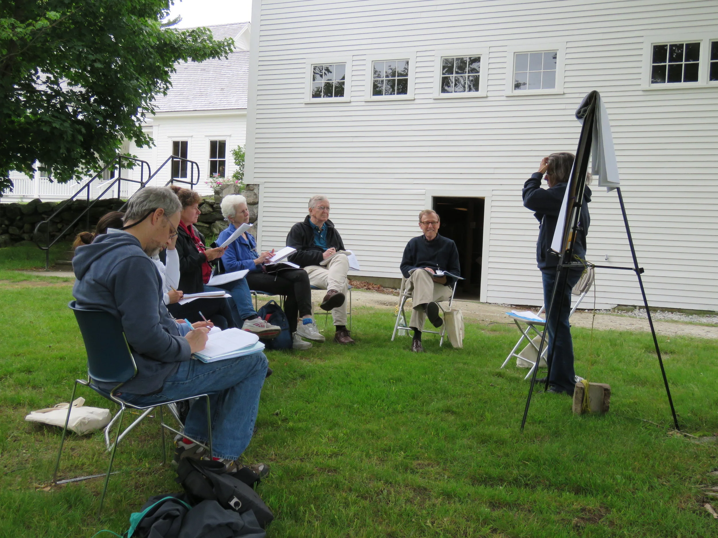 Midge Goldberg Holds her Workshop by the Barn