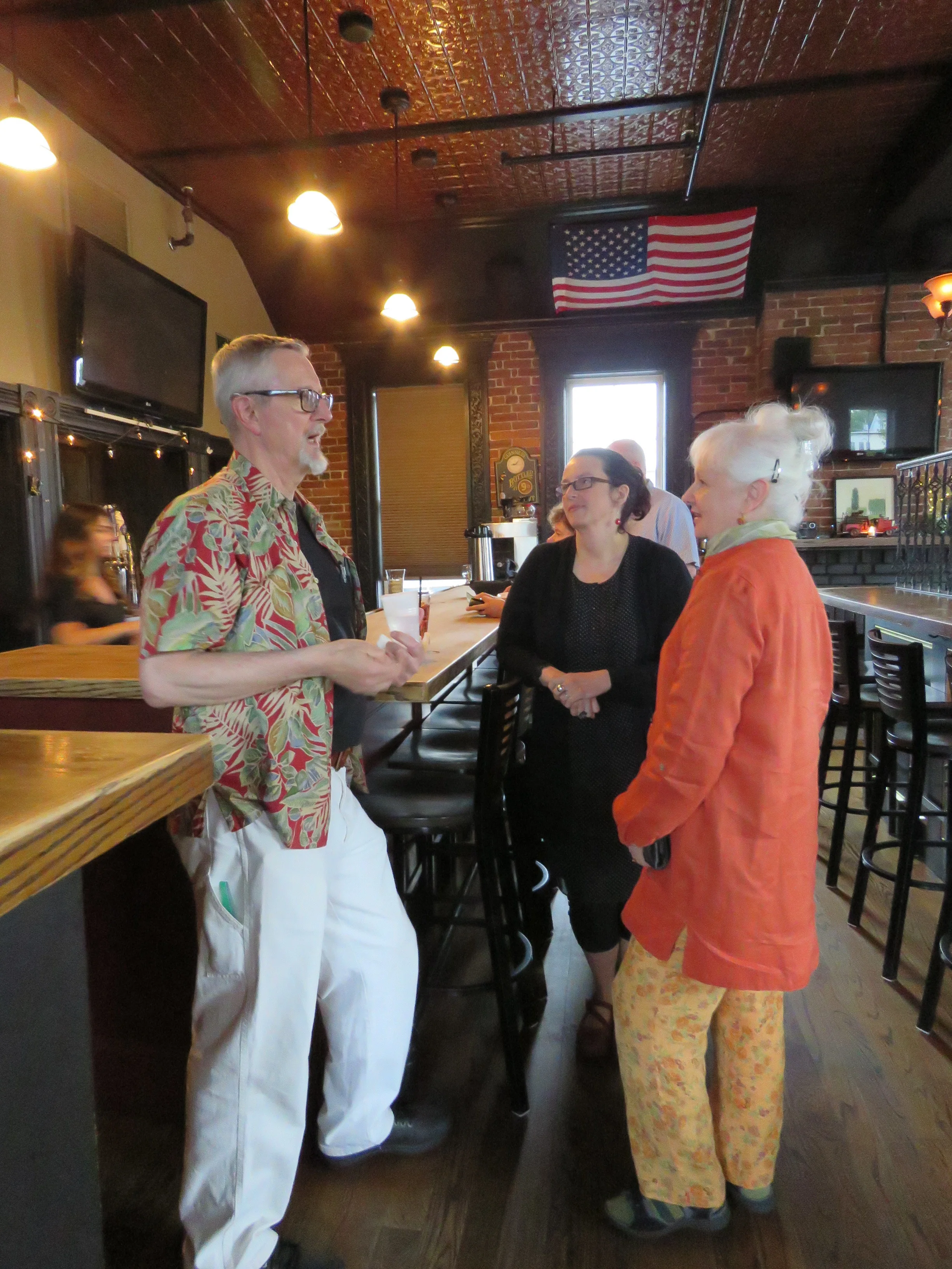 Don Kimball, President of the Poetry Society of NH, Wears the Perfect Shirt to Happy Hour