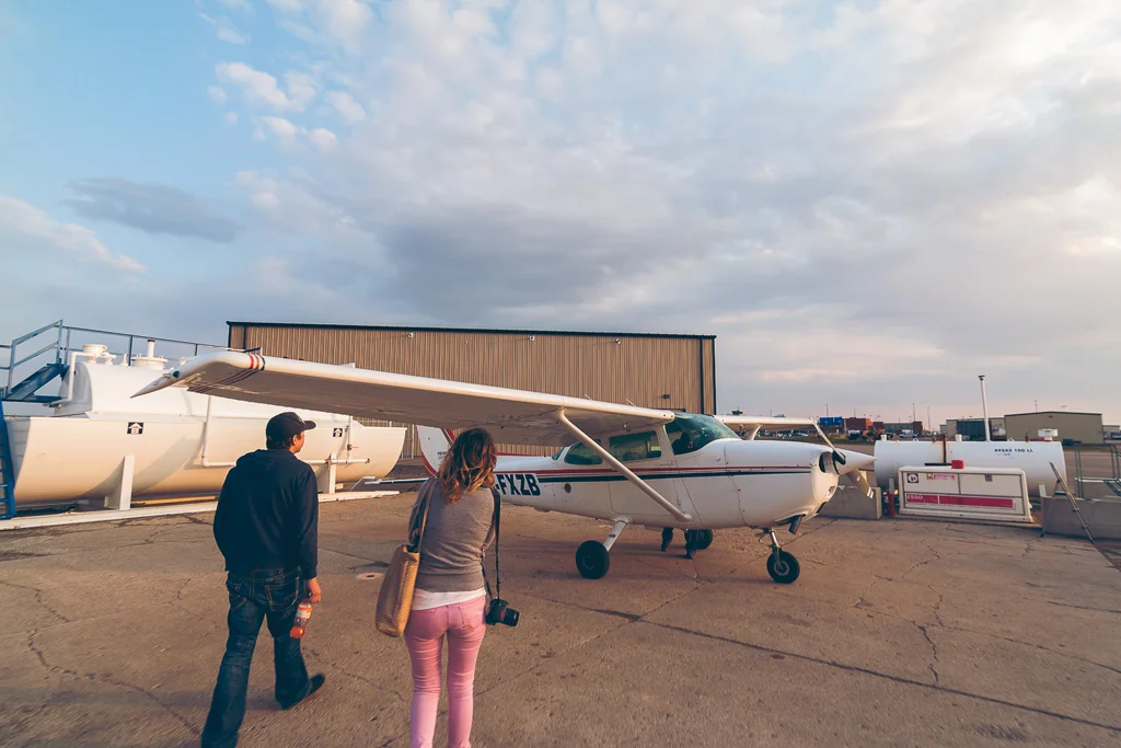 Making our way to board the plane. 