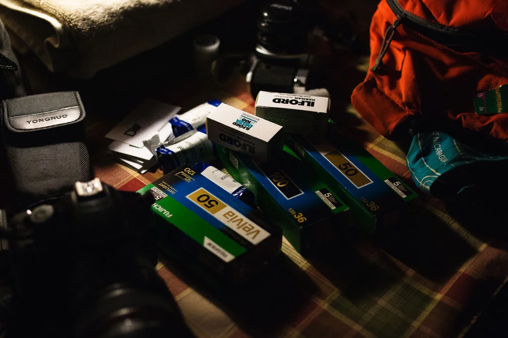 A stash of various film types when on vacation in Montana. | October 2015