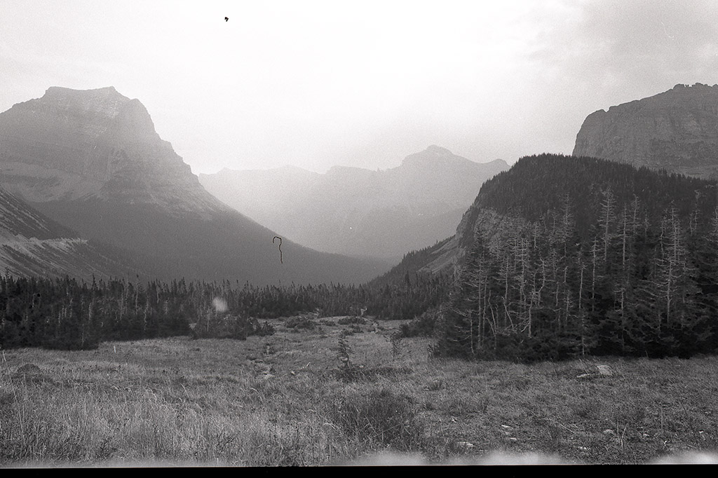 Logan's Pass as seen from The Going-To-The-Sun Road. Glacier National Park | Bronica ETRSi Ilford Delta 100 + 1-Stop push