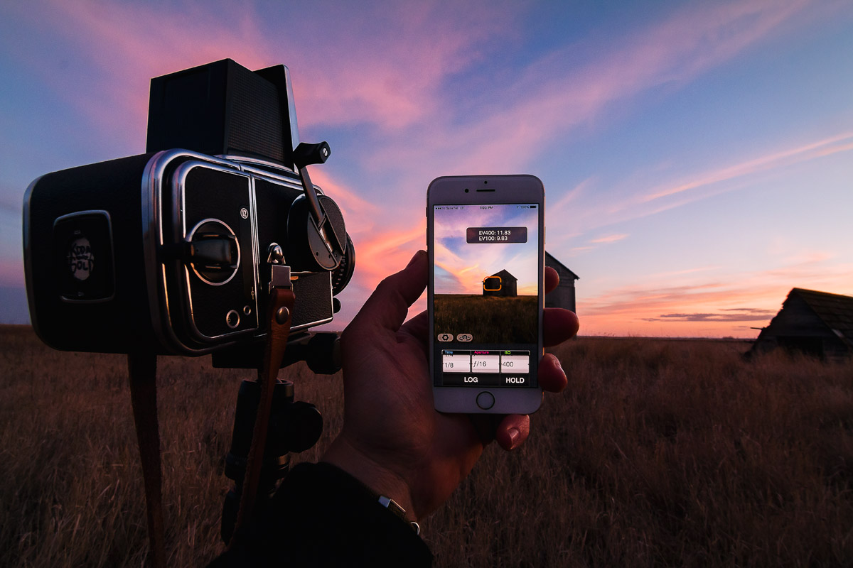Rural Saskatchewan with Hasselblad 500CM and iPhone /w Pocket Light Meter for iOS