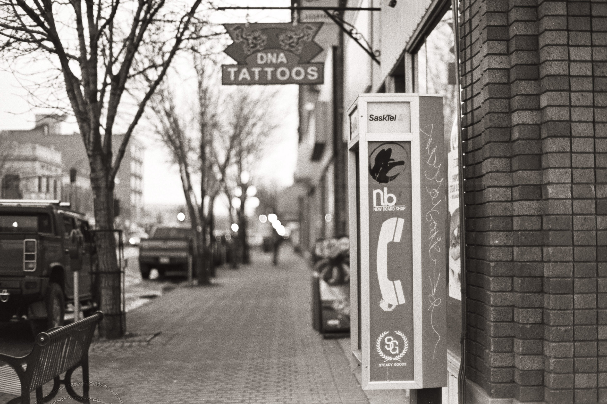 Main Street - Moose Jaw, Saskatchewan | Nikon FM3A + Nikkor 50/1.2 | Fuji Neopan 400