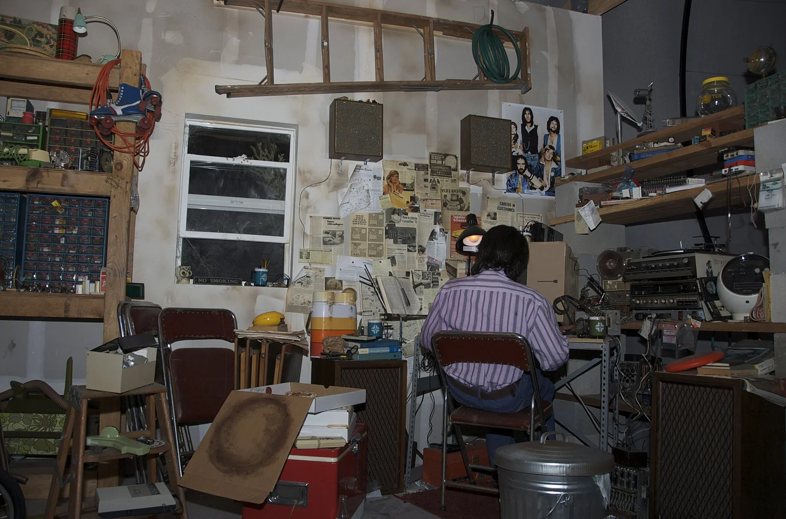 Steve Jobs in the Los Altos, CA garage where he founded Apple.