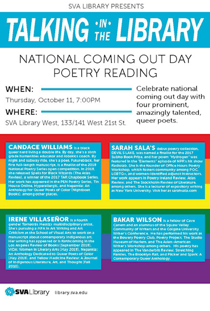 SVA Library Presents: National Coming Out Day Poetry Reading