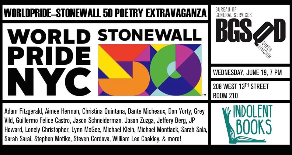 World Pride Stonewall 50 Poetry Extravaganza