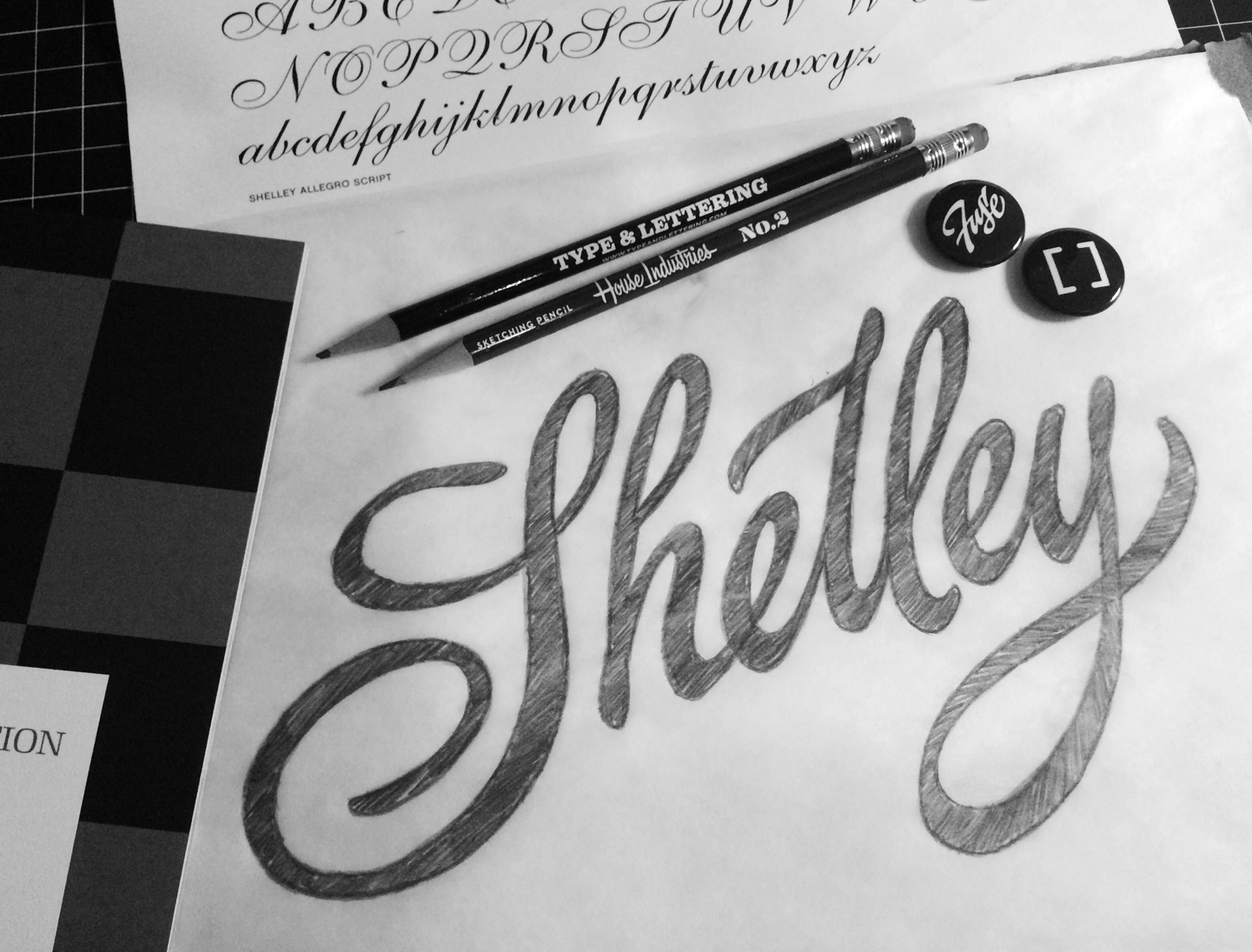 I attempted to pay close attention to subtle stroke transitions within the Shelley Allegro typeface.