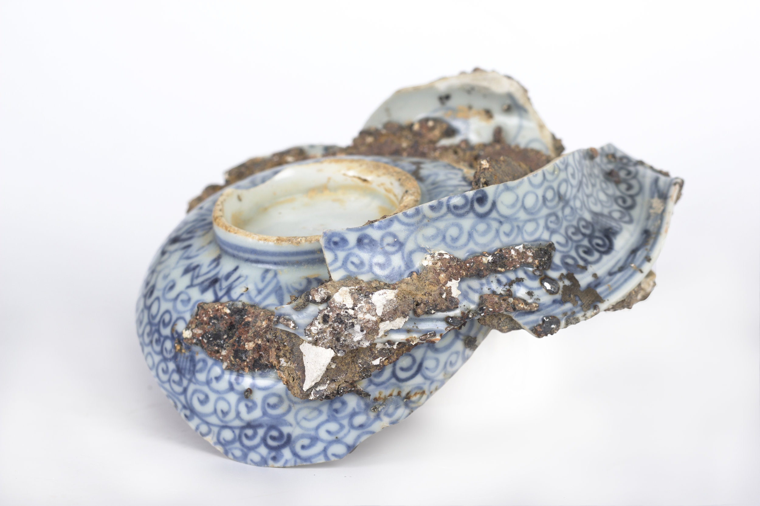   Saggar | Form Series , Found Ming Dynasty Saggar and Porcelain. 2017 - on going  Ming Dynasty collapsed saggar and porcelain forms were collected from various sites around Jingdezhen, China, and moved through the mold making process; cast as thin p