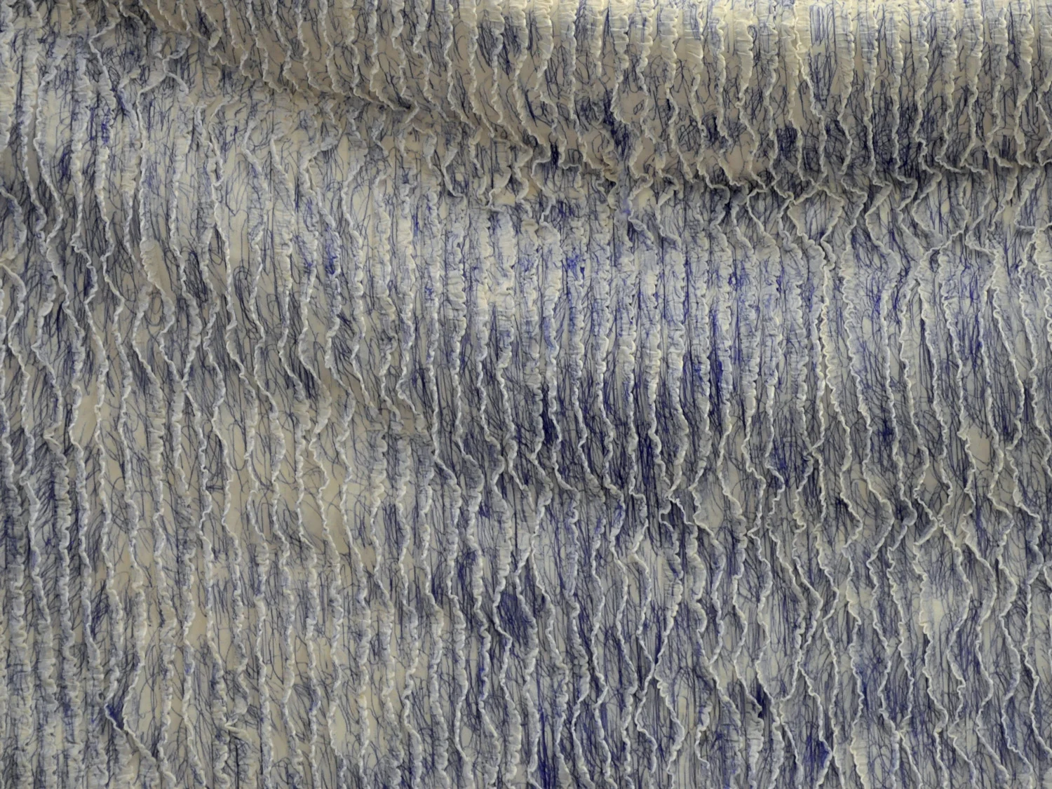 Scribbles I (for Jackson), ball pen on found fabric, 2011, detail