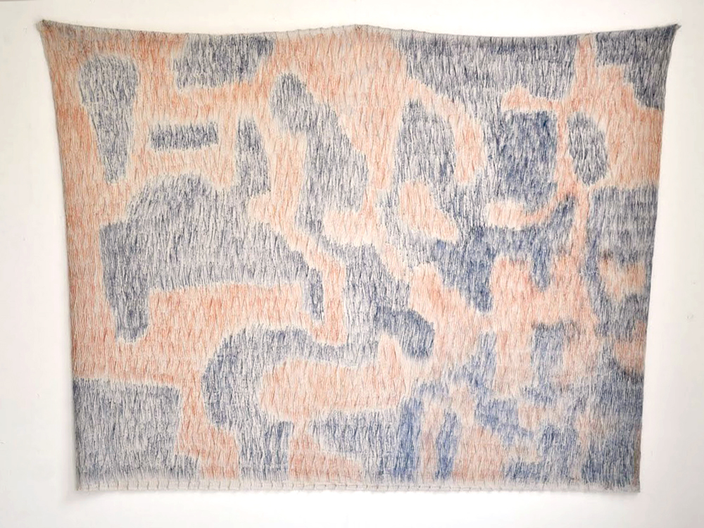 Scribbles III (for Barnett) , marker on found fabric, 2011