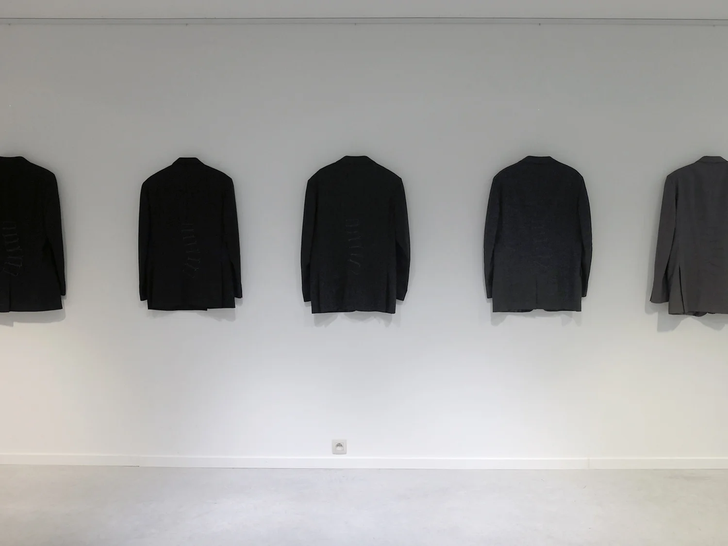 (Infinity) In a grain of sand, embroidery on recycled jackets, (10x) 25 x 31 inches (65 x 80 cm), 2014