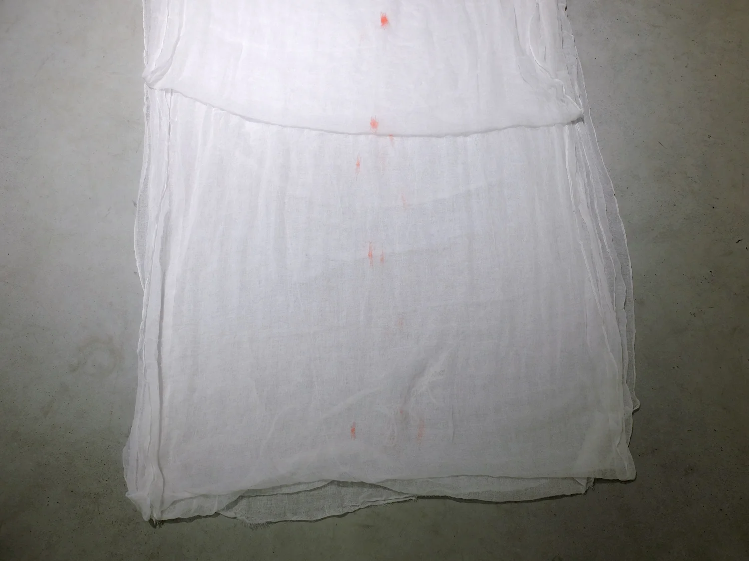 I remember everything so far, eosin on gauze, dimensions variable, detail
