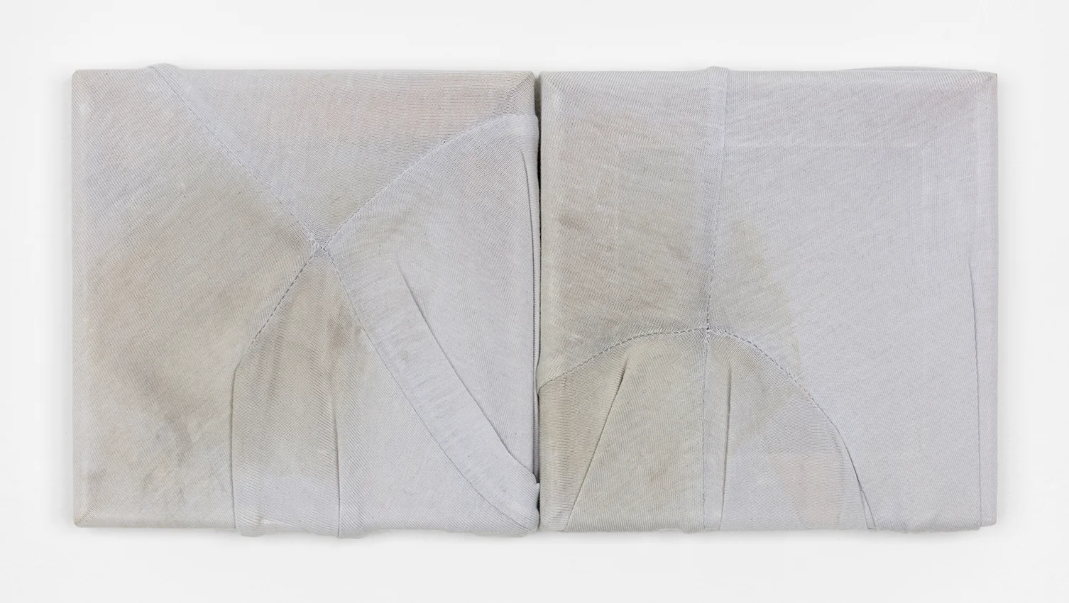 Between Sex and Geometry (for Gary), cotton T-shirt on stretcher, (2x) 15 x 15 cm Photograph: Gilles Ribero