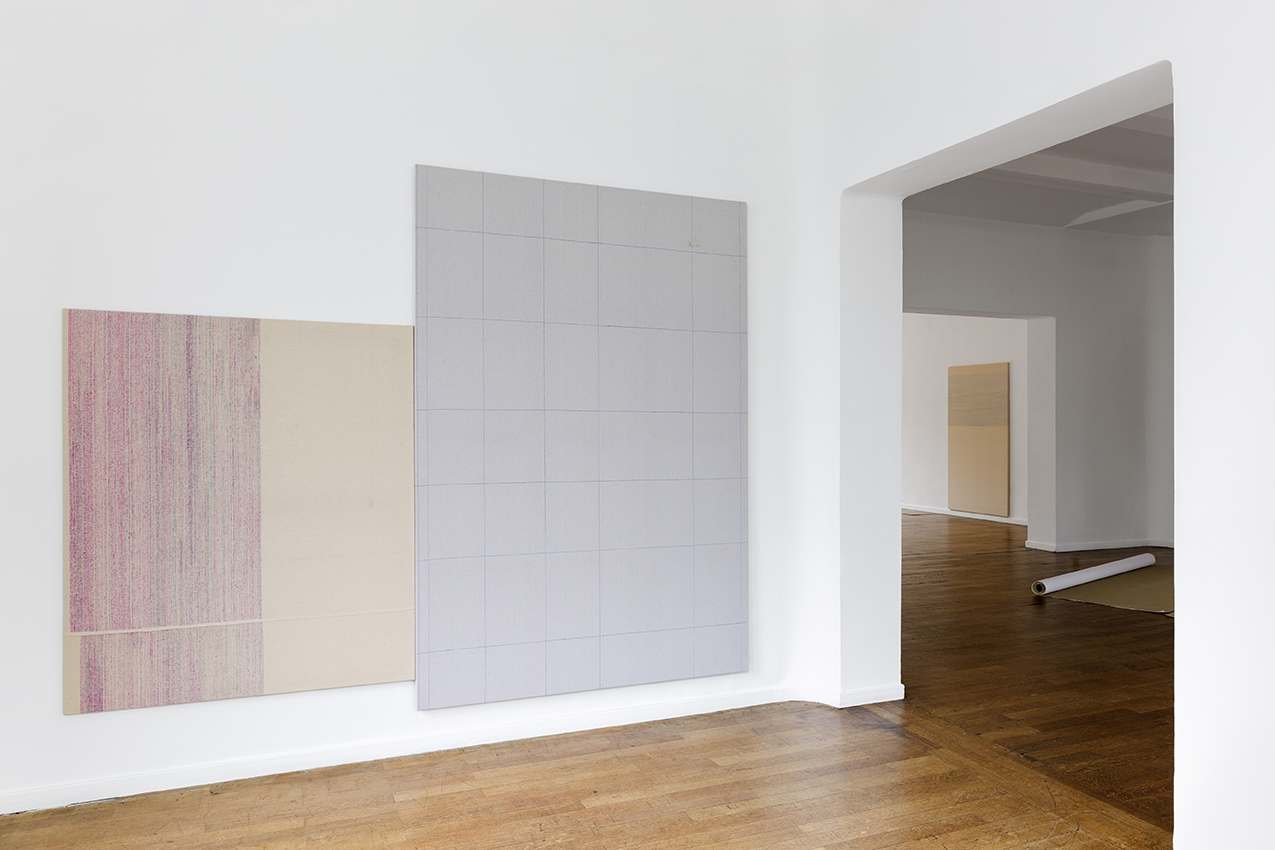 A Part (“Armure/Weave” series), solvent marker on cotton canvas, (142 x 120 cm) + (219 x 152 cm) - detail Photograph: Gilles Ribero