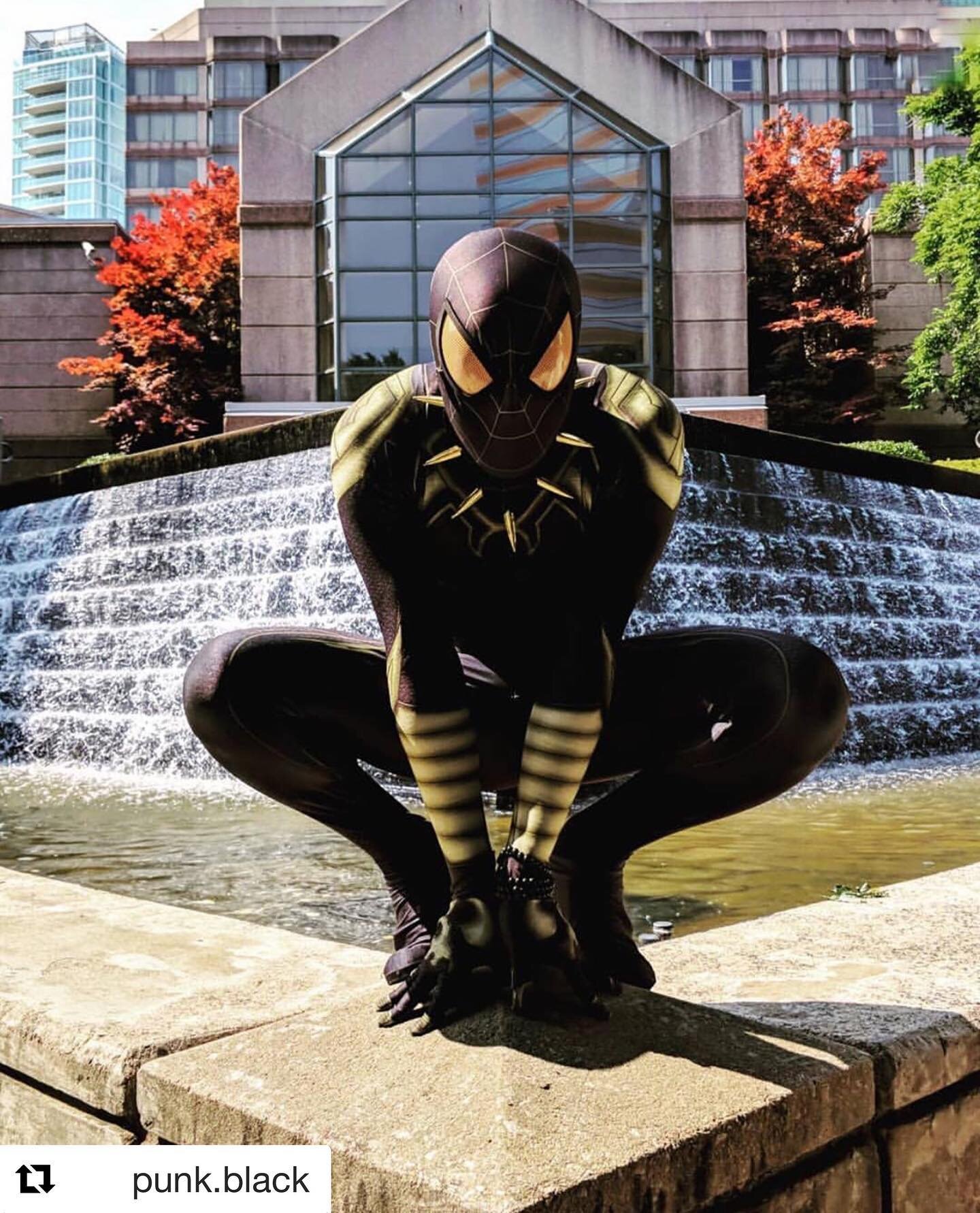 #Repost @punk.black 
Take a look at this awesome Wakandan Spider-Man crossover cosplay by @cometseme! Follow his page for more amazing cosplays and content! #punkblack