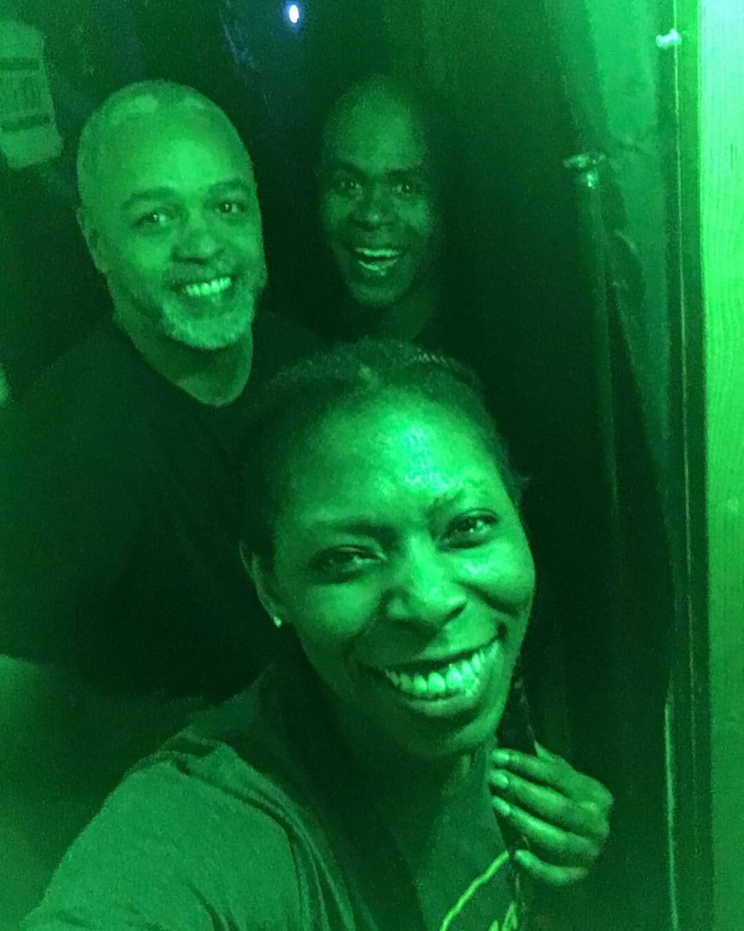 @keeksmarie Cris Grey and Khari Hunt and representing Dark Side in Austin at @hideouttheatre this past weekend! #darksideoftheroom #festivallife