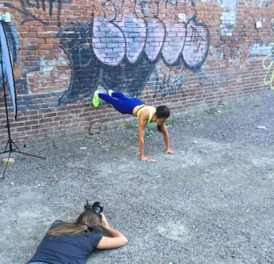 Lucie and I at our most recent photo shoot in 2015. 