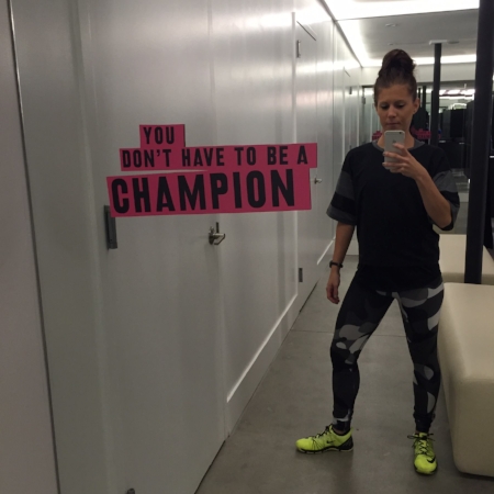 New York City - Fall 2015. A selfie moment during a "Train the Trainers" Nike Conference. 