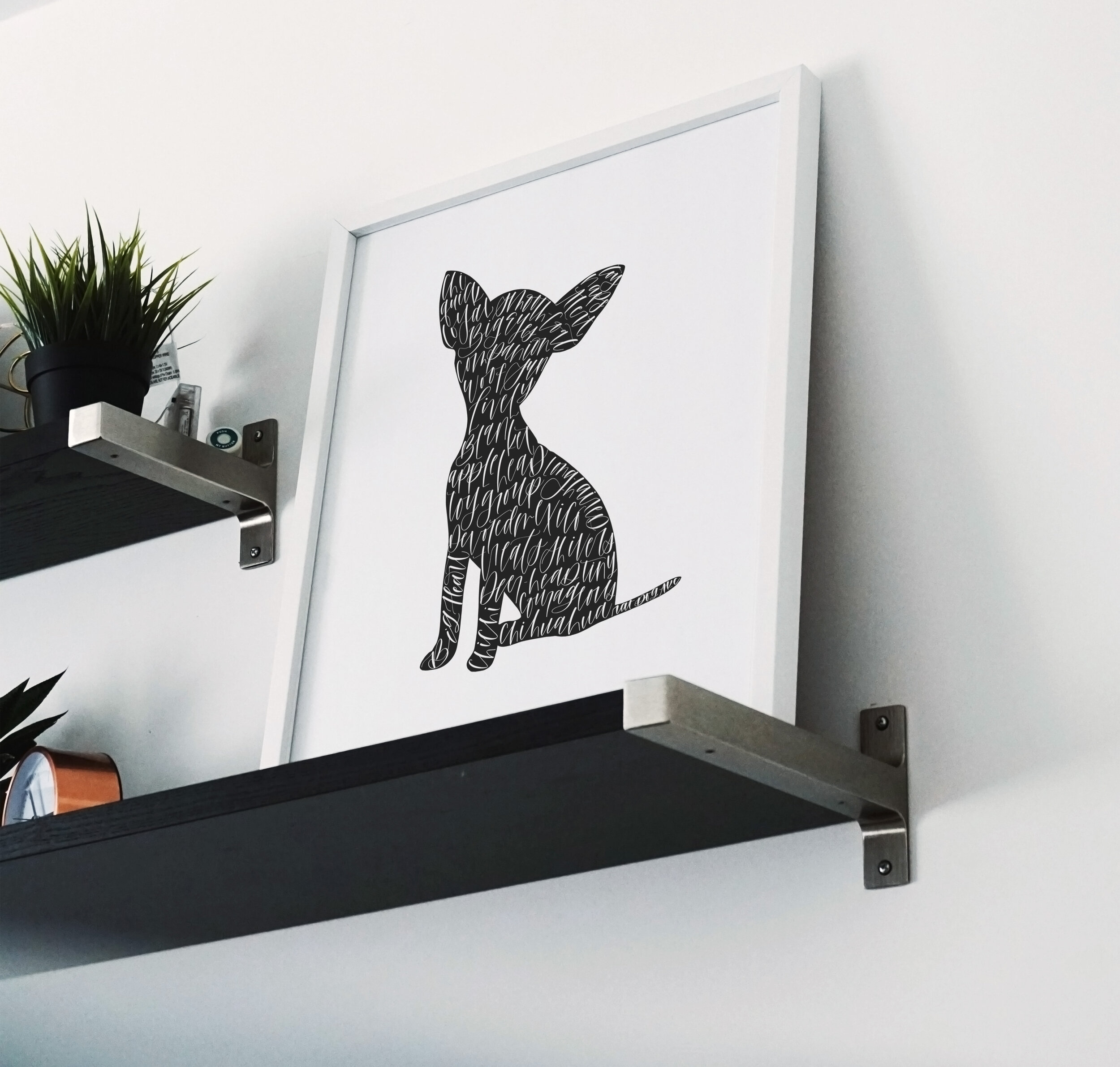 Chihuahua Dog Breed Word Art - Angled View
