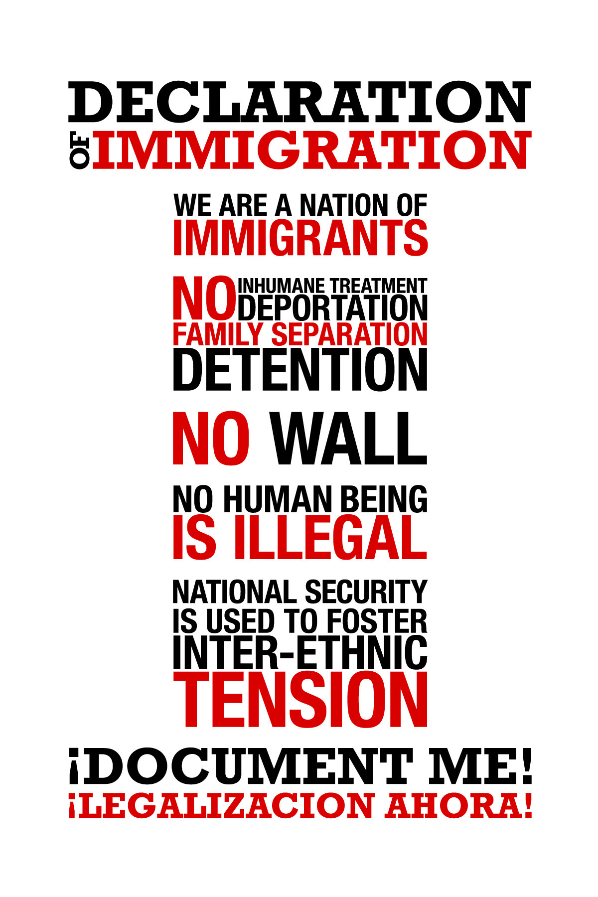 The Declaration of Immigration Sticker