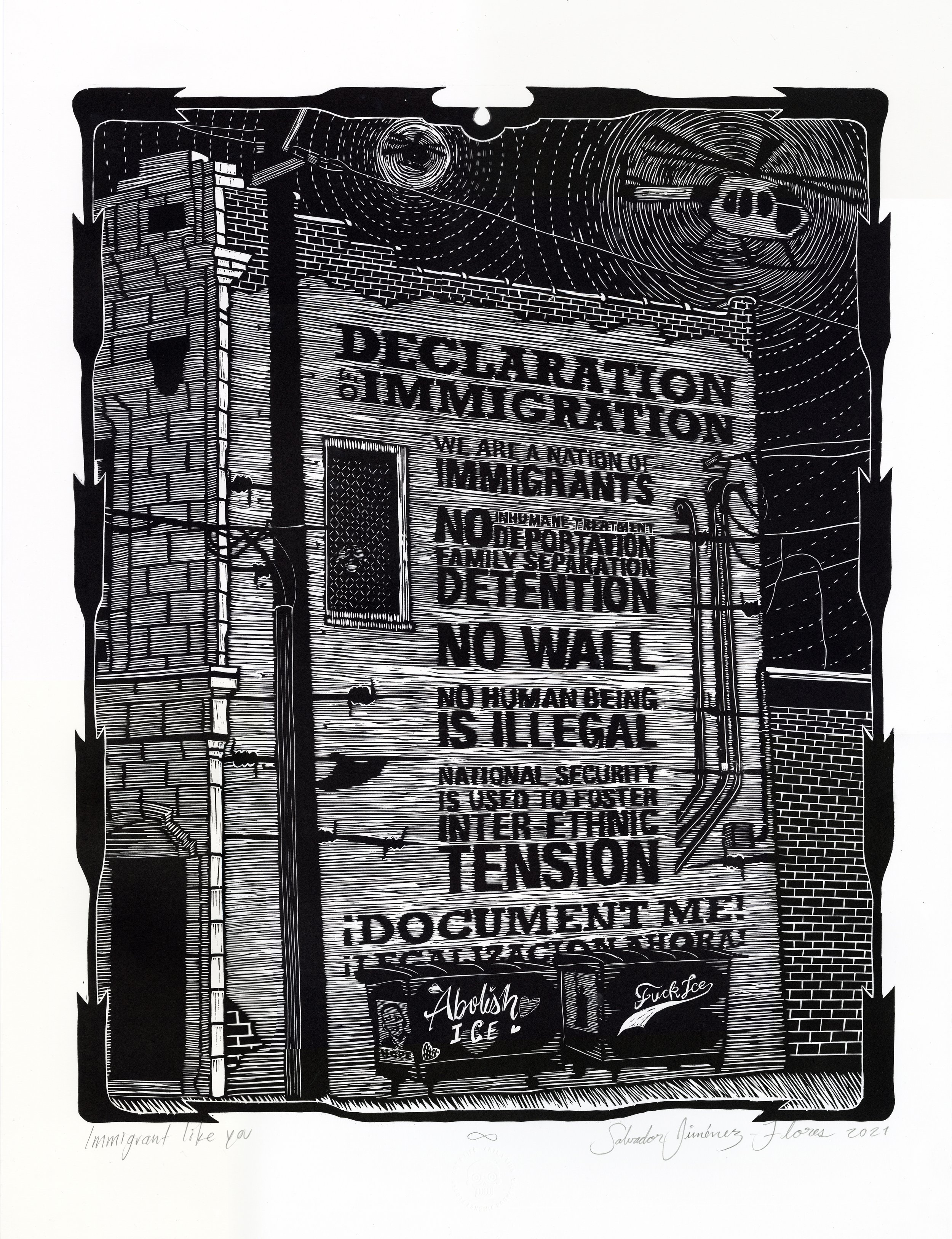 Inmigrante como tú, homenaje al mural de la declaración de inmigración / Immigrant Like You, Homage to the Declaration of Immigration Mural