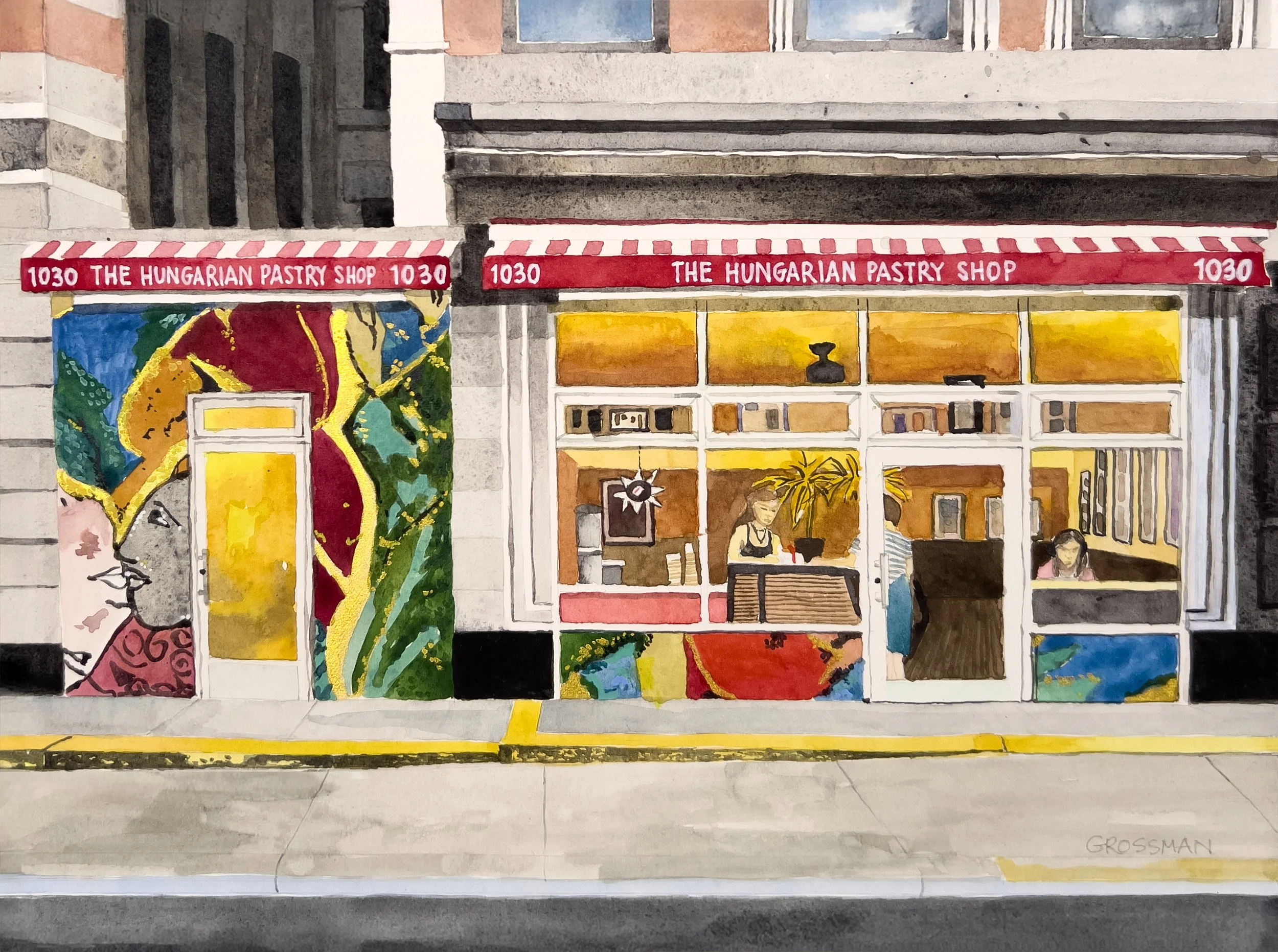The Hungarian Pastry Shop, 9" x 12", 2025