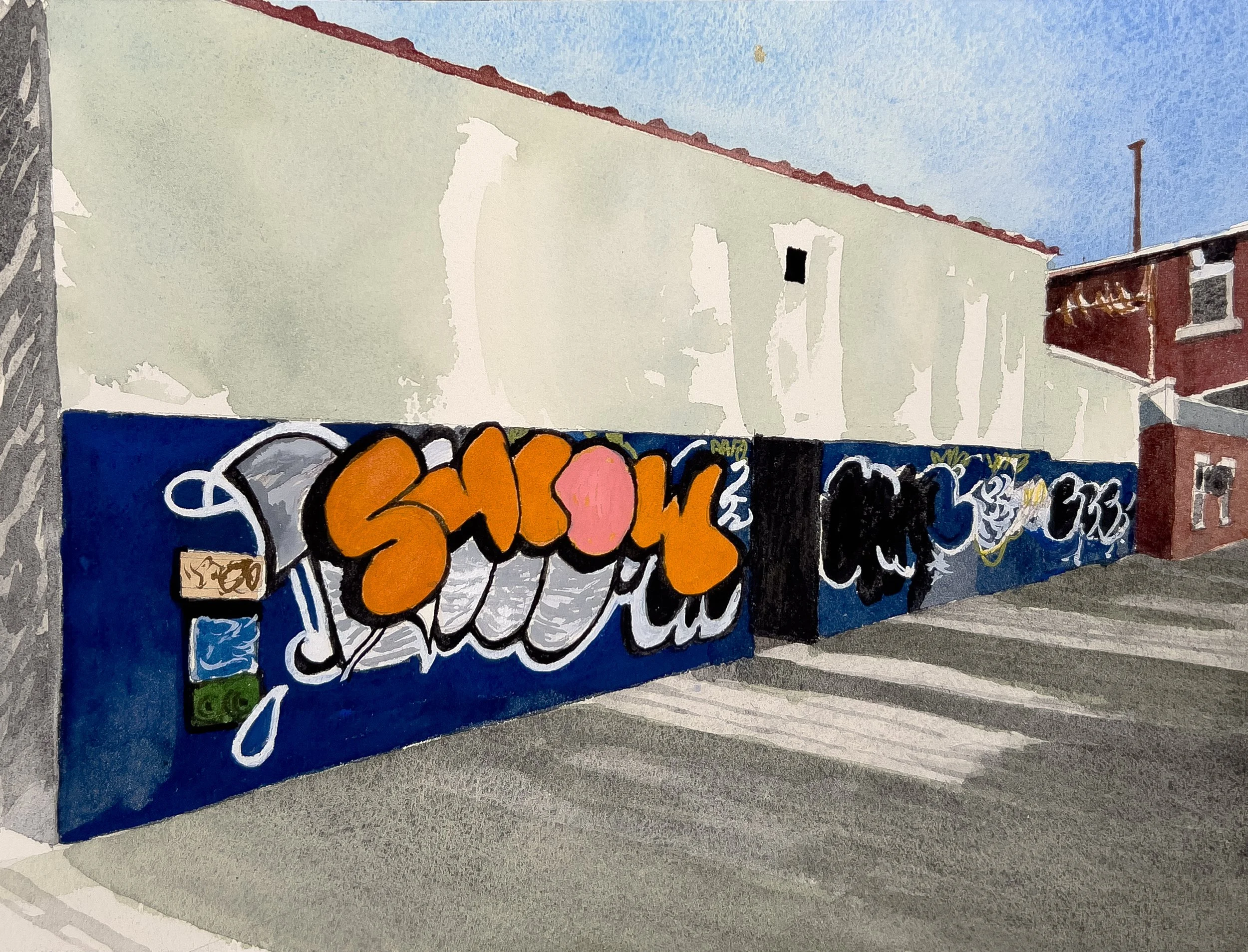 Graffitti Wall in Hell's Kitchen, 8" x 10", 2025