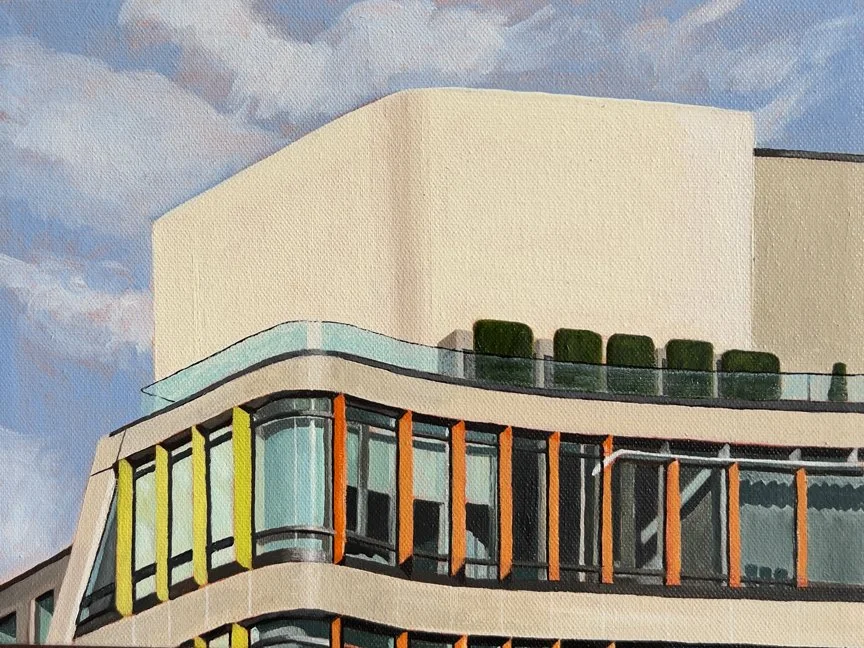 Glass Building at 110th Street, 9" x 12", 2026