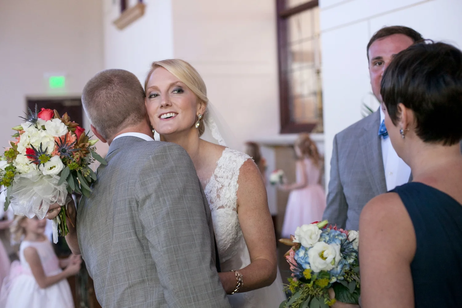 Hugs of congratulations