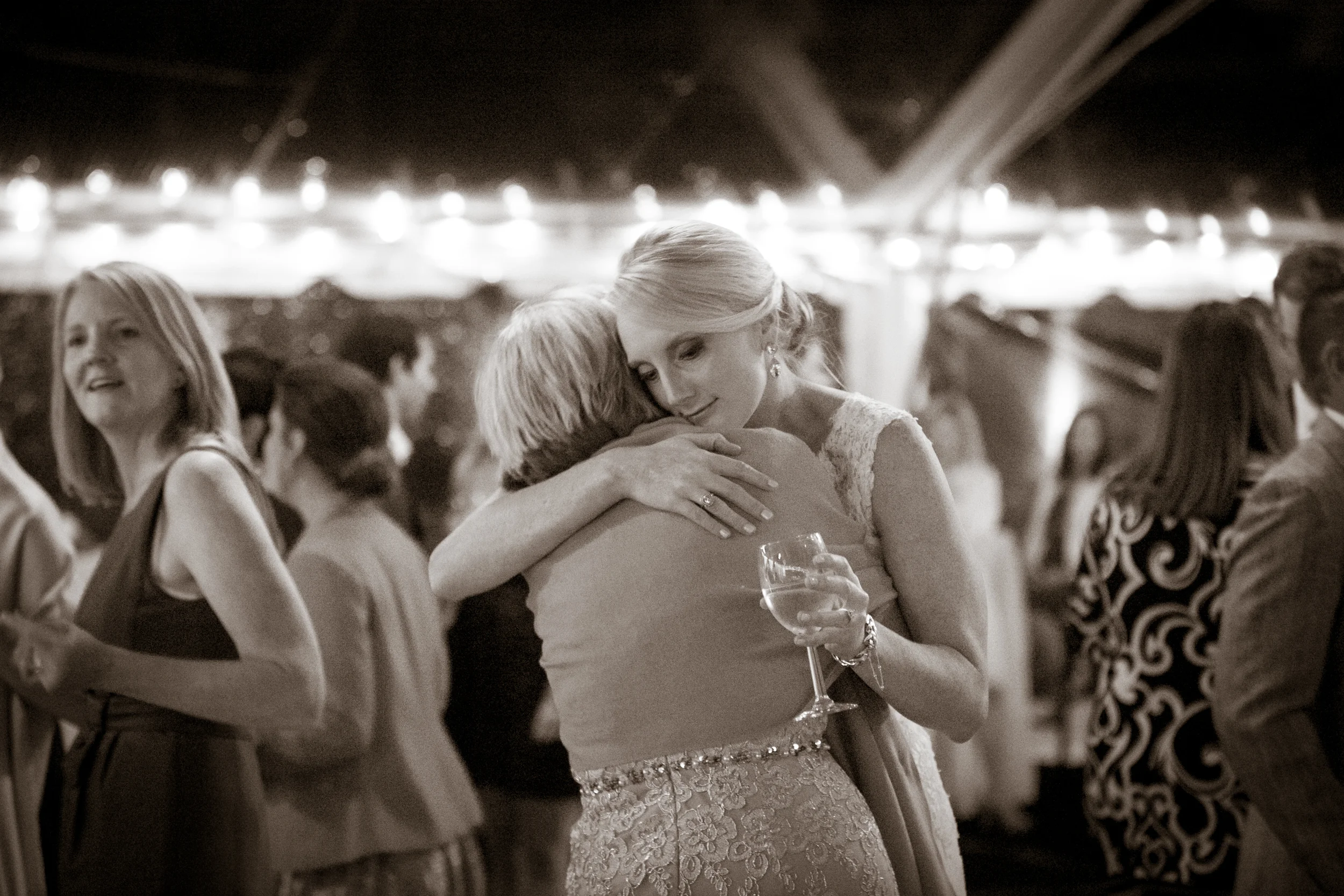 Mother and daughter embrace