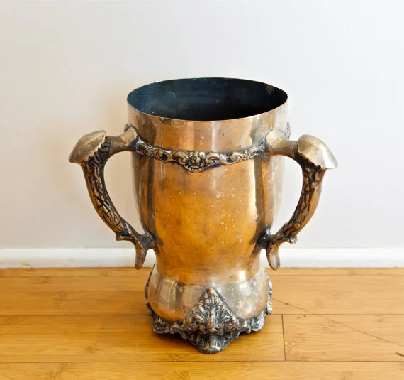 Antique silver plate champagne bucket 3 antler handles.jpg