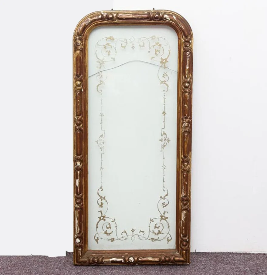 Decorative Painted Glass in a Frame