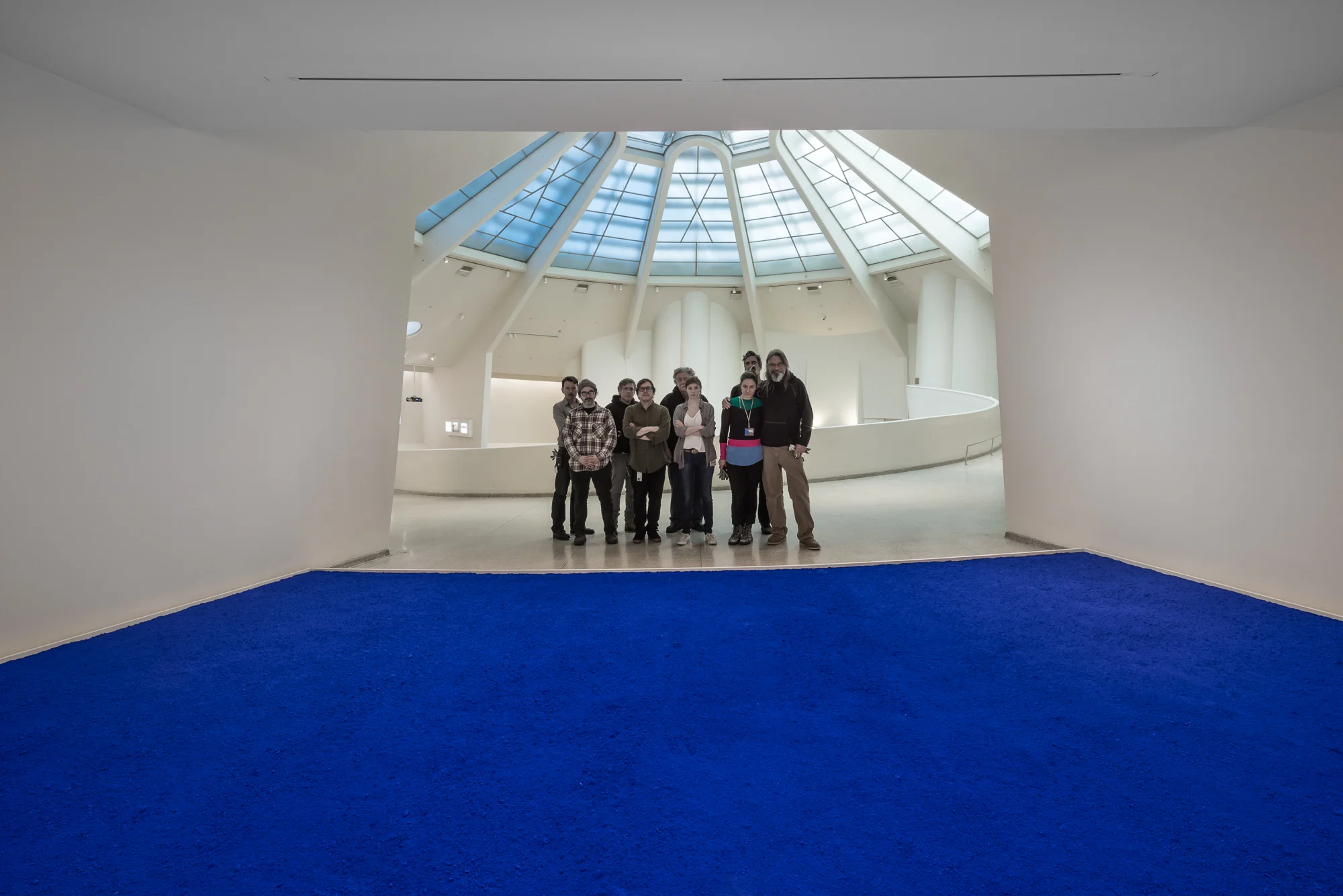 Art Handlers with Yves Klein's Pure Blue Pigment for the Guggenheim