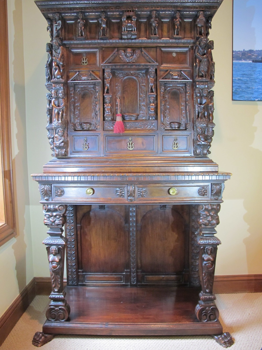 Walnut Humidor Liquor Cabinet