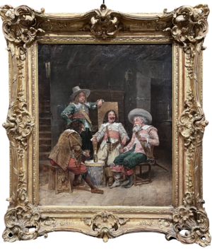 18th Century Oil on Canvas French Romantic Painting The Game of Chess, 1780  For Sale at 1stDibs