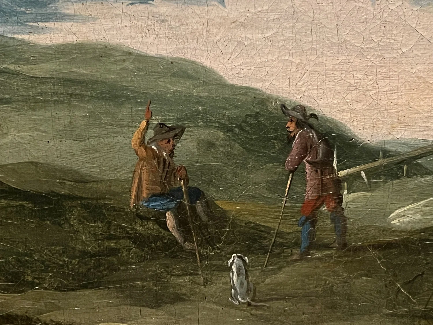 Flemish School, 17th Century, Large Oil on Canvas, Travelers in a