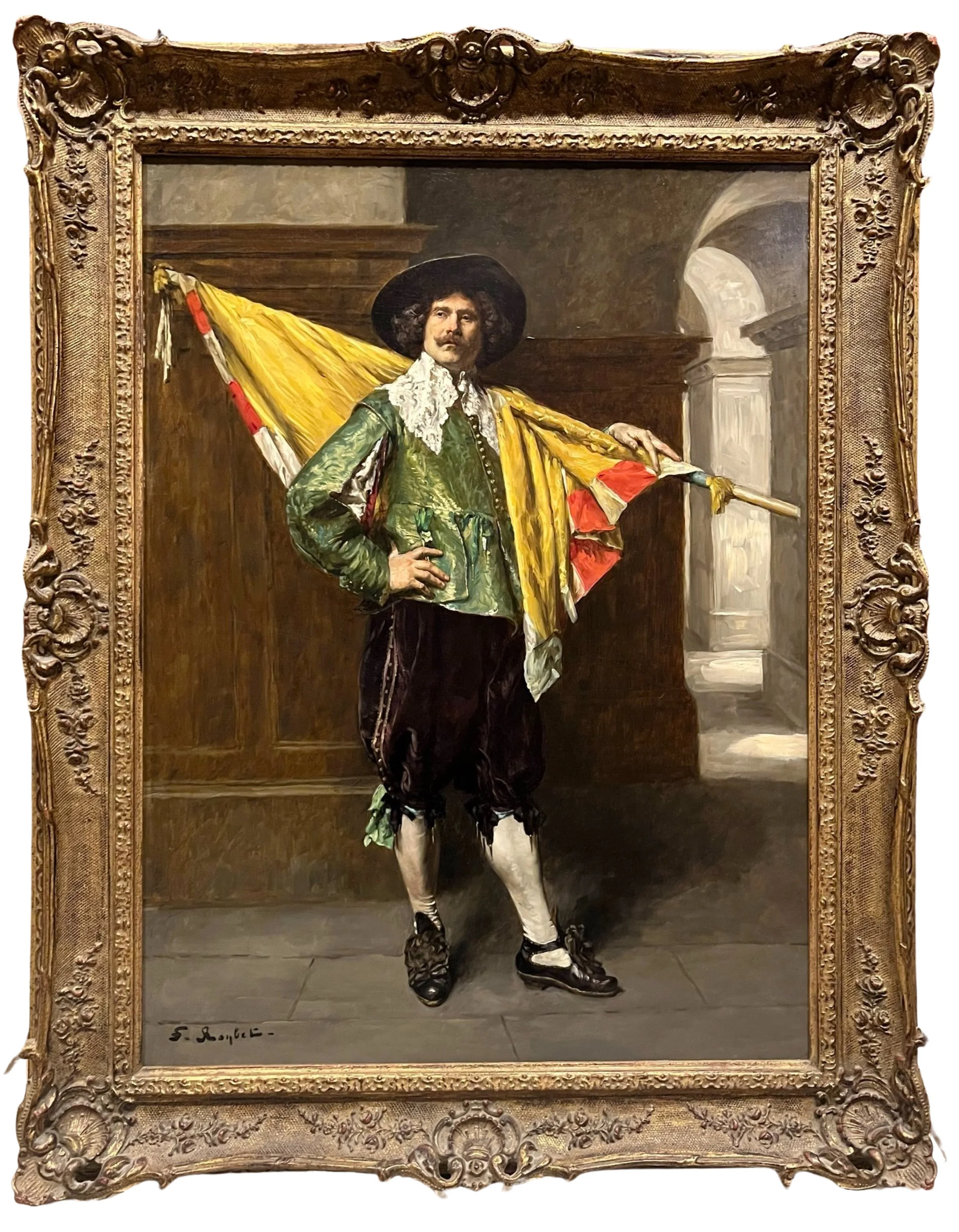 Ferdinand Roybet, Oil on Panel, Standard Bearer
