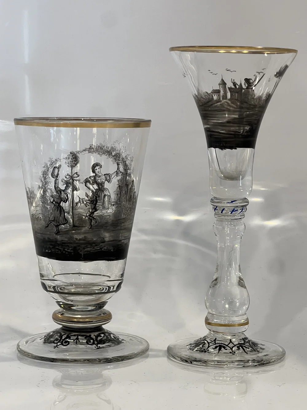 Pair of Schwarzlot Glasses by Josef Lenhardt — Revival House