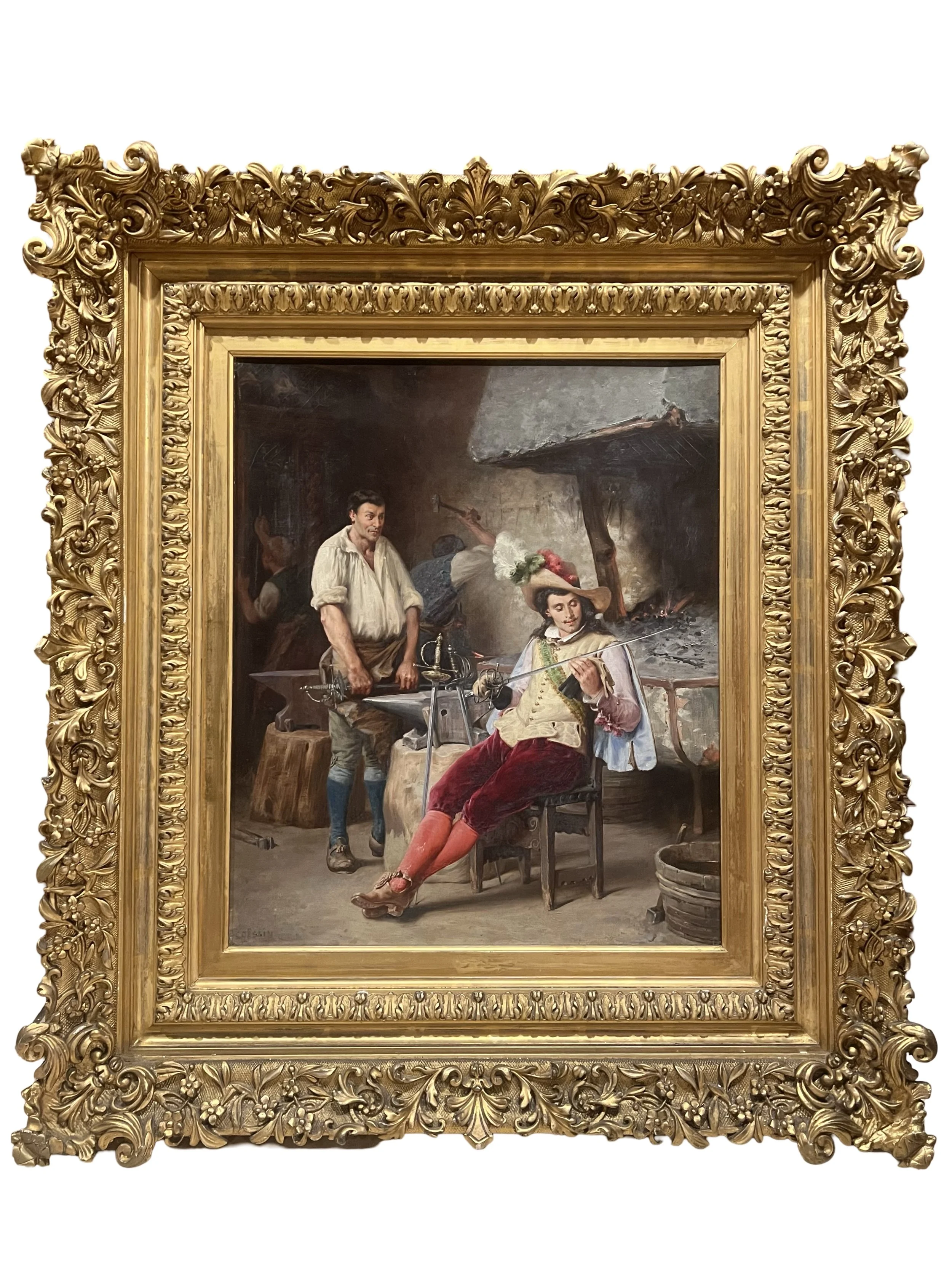 Charles Alexandre Coessin de la Fosse (1829-1910), Oil on Canvas, The New Blade