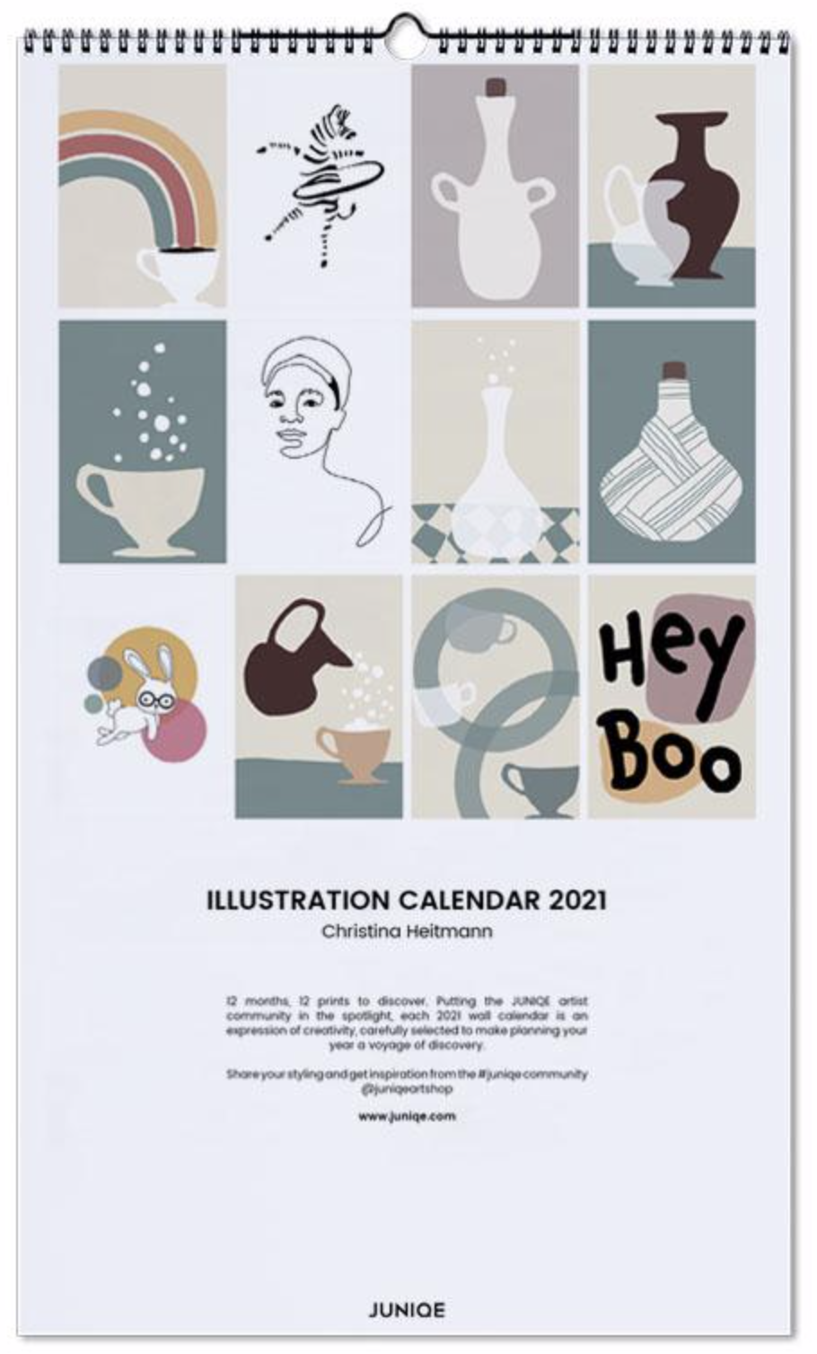 2021 art wall calendar, back