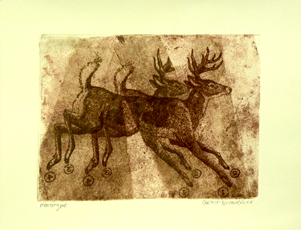 Biological Hunt. monotype. 8x6"