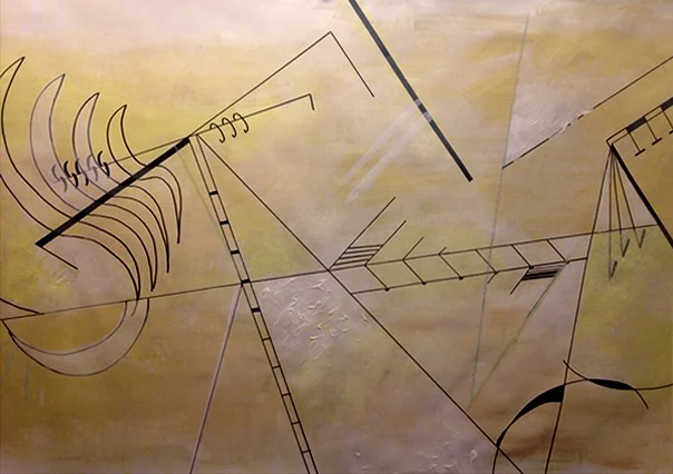 Look up or you are going to miss it. acrylic and pen on paper, 24x18"