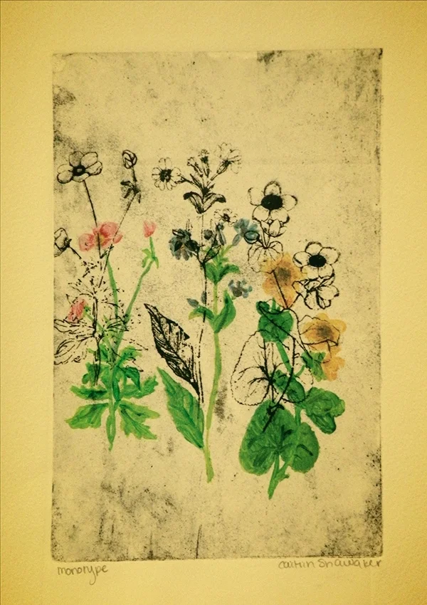The Blooming of Time. monotype. 9x6"