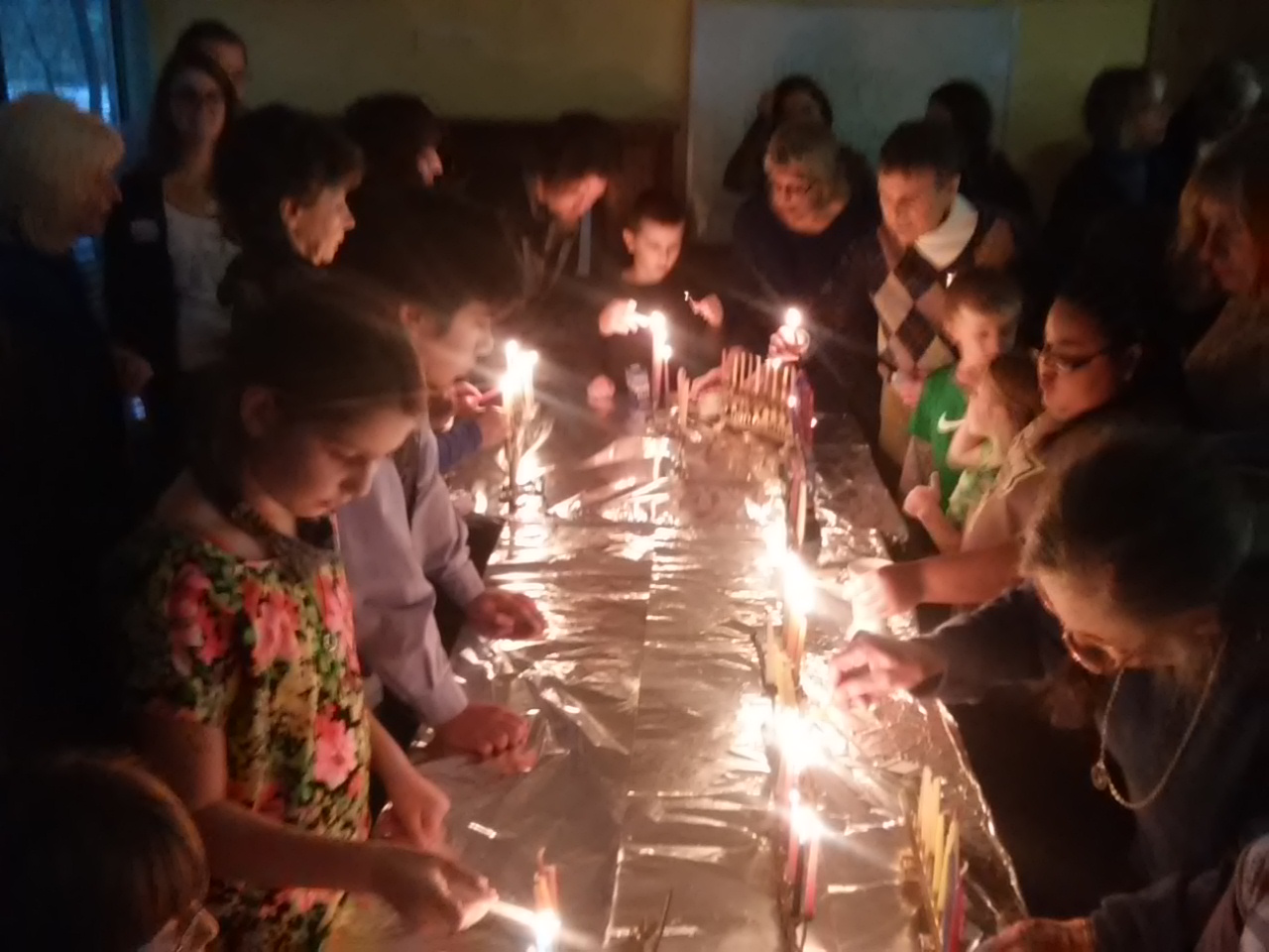 joint hanukkah menorah lighting