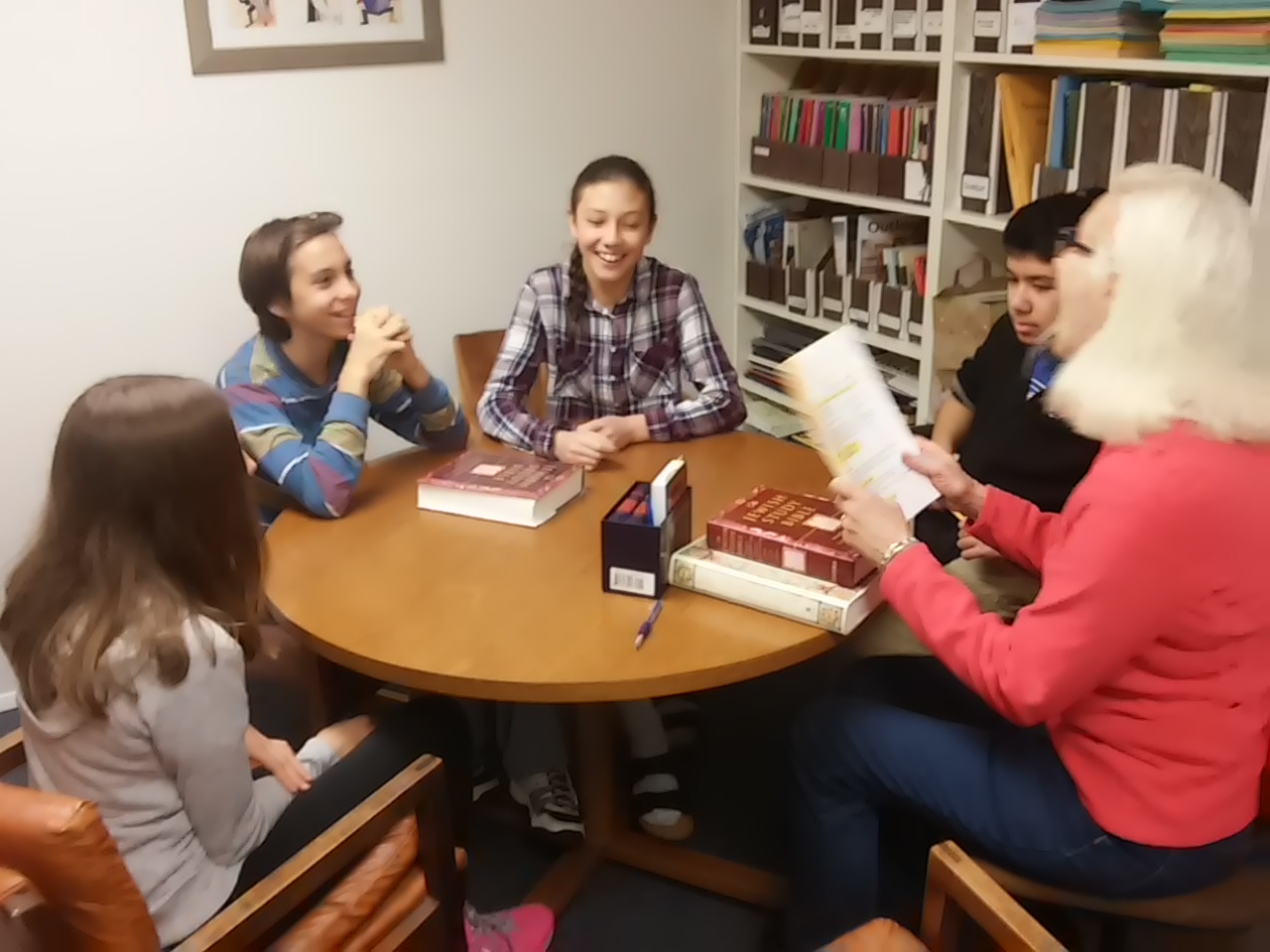 Second year mitzvah class with Mary raskin